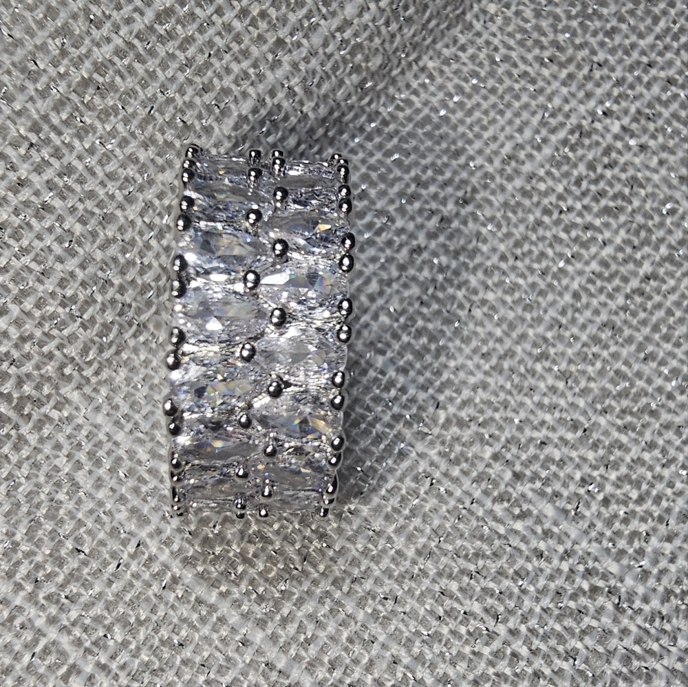 Cubic Zirconia Ring - Double Row Water Drop